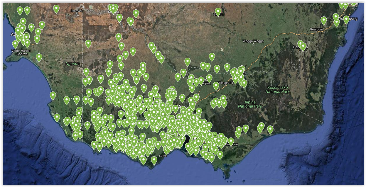 Screen Shot 07 26 18 At 03.25 PM This picture displays the location of all the entries for the $10,000 give away within Victoria.