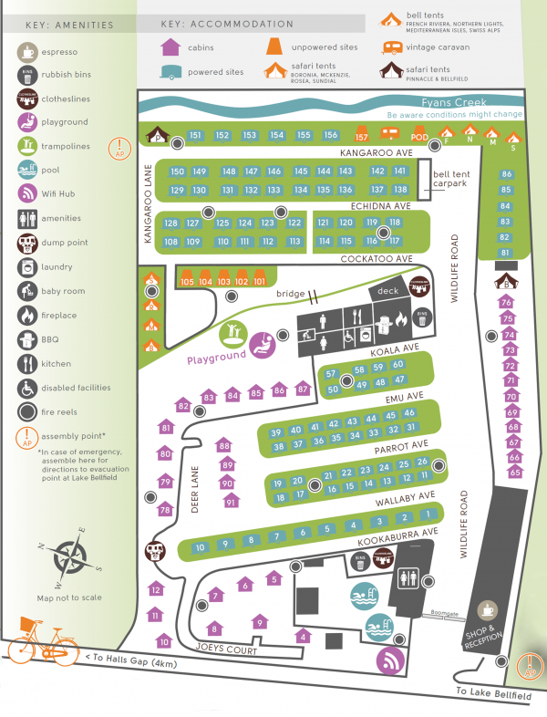 Park Map - Halls Gap Lakeside