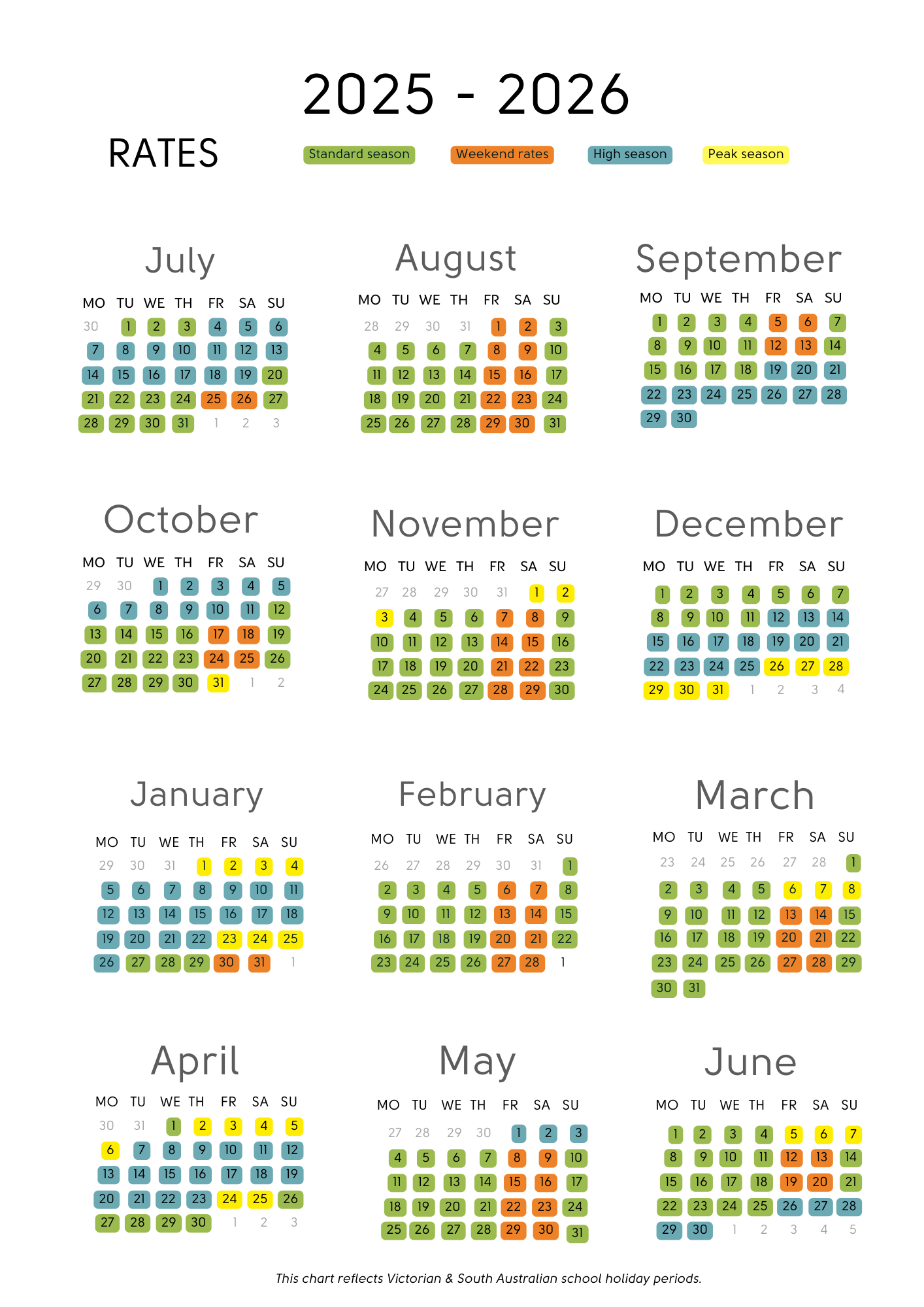 LS 2025 2026 Rates Calendar